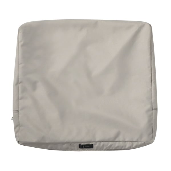 Classic Accessories Ravenna Water-Resistant 21x20x4" Patio Back Cushion Cover, Mushroom 60-391-016401-RT - main